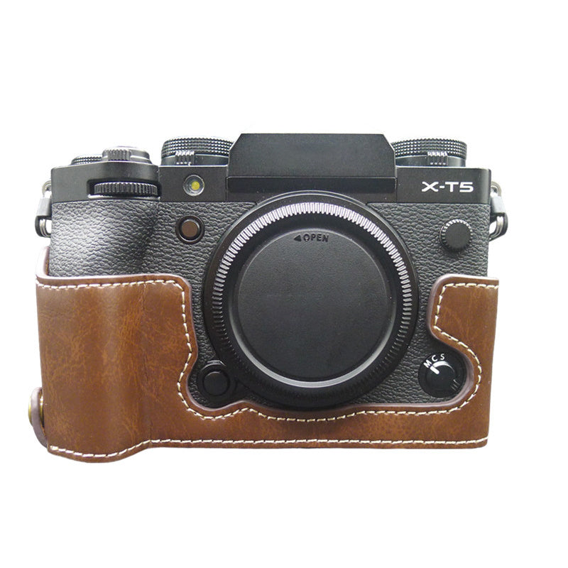 For Fujifilm X-T5 Camera PU Leather Case Battery Opening Design Protective Cover with Screw For Fujifilm X-T5 Camera PU Leather Case Battery Opening Design Protective Cover with Screw